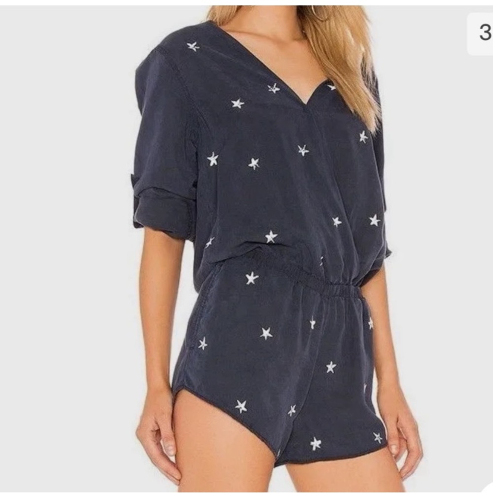 Anthropologie, Cloth & Stone, Navy Romper, Size Medium